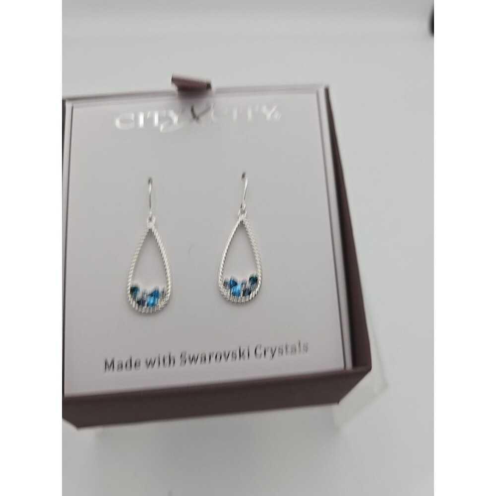 City x City Swarovski Crystal Infinity Twist Earrings In Gift Box